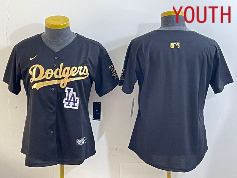 Youth Los Angeles Dodgers Blank Black Gold Game 2024 Nike MLB Jersey style 12097->youth mlb jersey->Youth Jersey